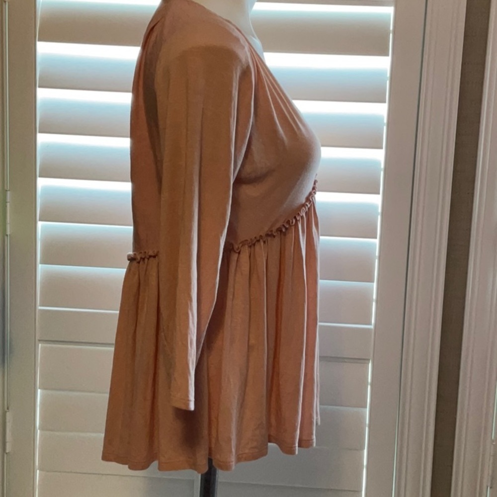 Copper Key Orange Flutter Sleeve Ruffled Blouse - Picture 2 of 7